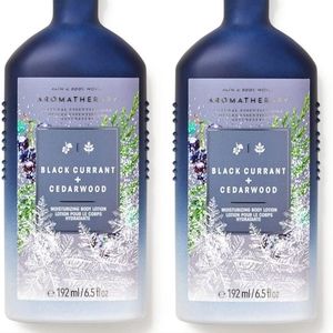 2 Pack BNIB Bath & Body Works Aromatherapy Black Currant Cedarwood Lotion